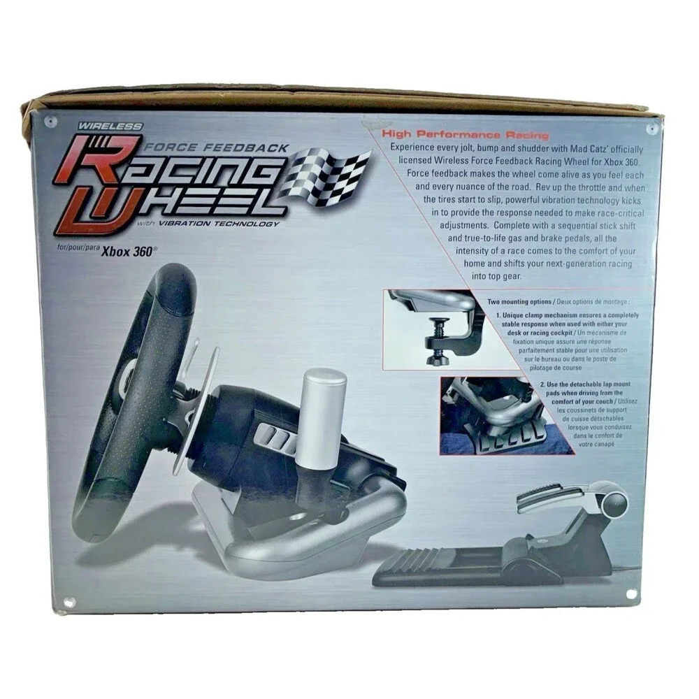 Mad Catz Wireless Force Feedback Racing Wheel & Pedals in Original Box Tested